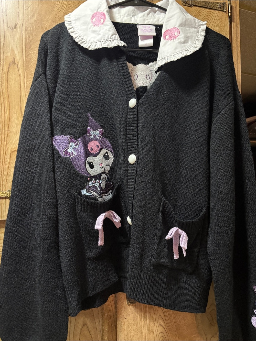 Hot Topic Sanrio Kuromi Dress-Up Collar Cardigan Juniors Size (L) SUPER CUTE!!!
